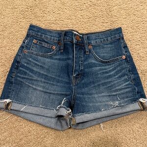 Madewell Dark Blue Rolled Hem Denim Shorts